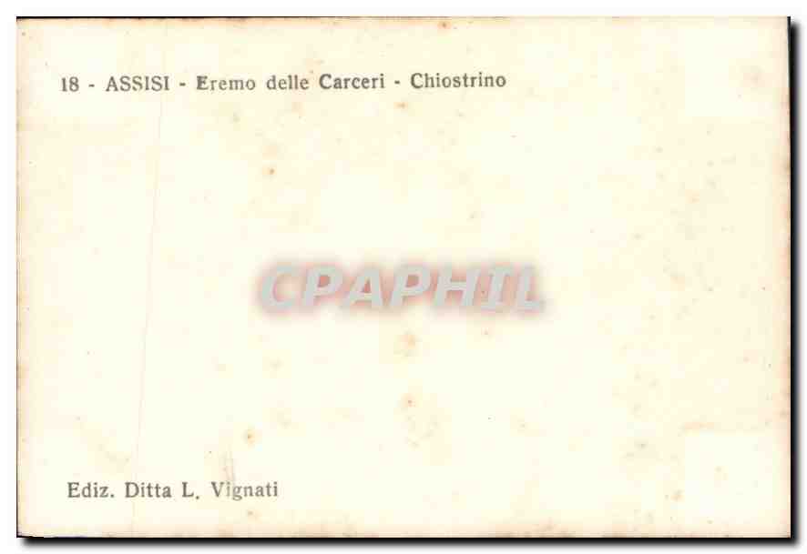 CPM Assisi Eremo delle Carceri Chiostrino  — Rückseite