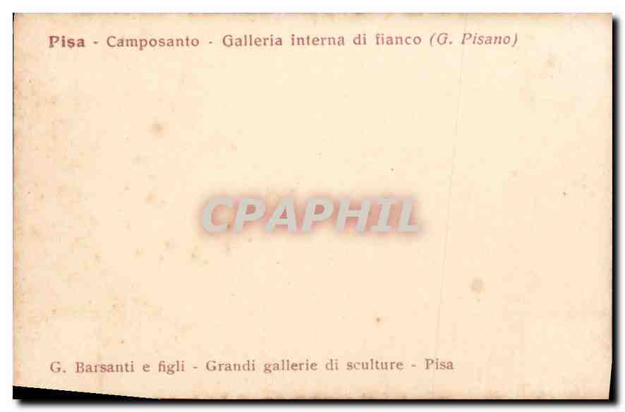 CPM Pisa Camposanto Galleria interna di fianco  — Rückseite