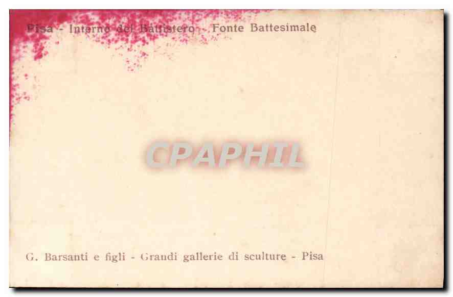 CPM Pisa Interno del Battistero fonte battesimale  — Rückseite