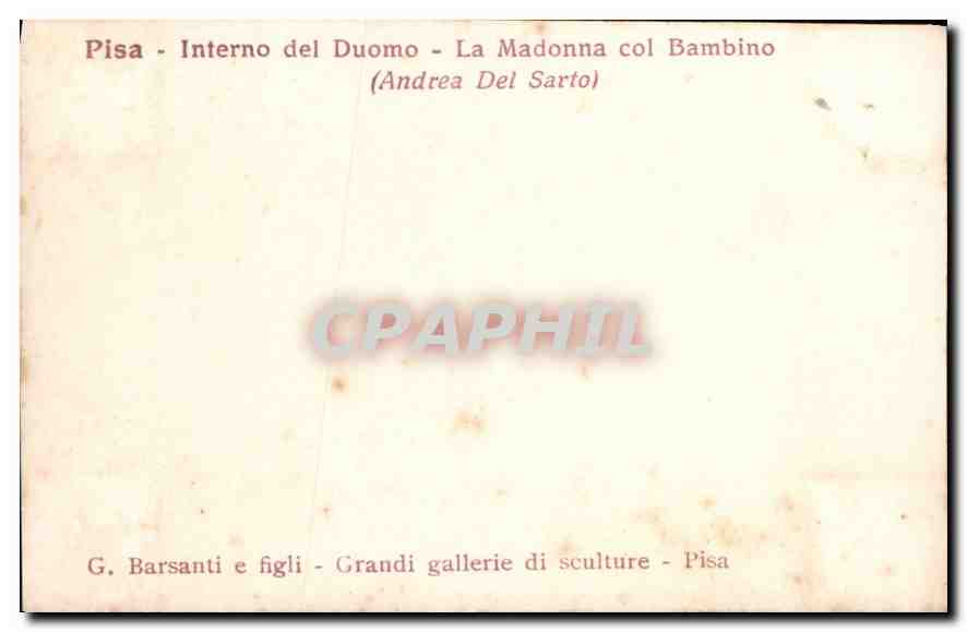 CPM Pisa Interno del Duomo la Madonna col Bambino  — Rückseite
