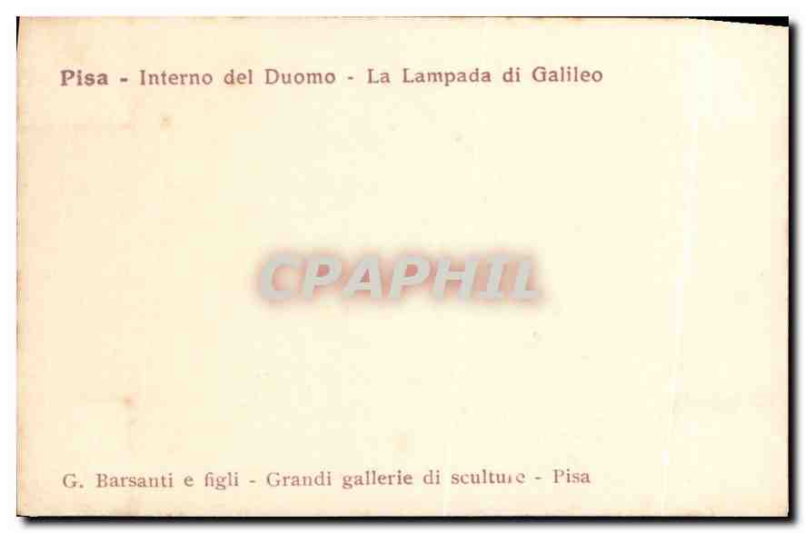 CPM Pisa Interno del Duomo la Lampada di Galileo  — Rückseite