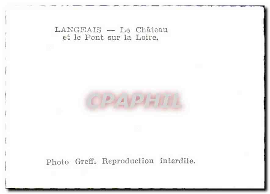 CPM Langeais le Chateau et le pont sur la Loire  — Rückseite