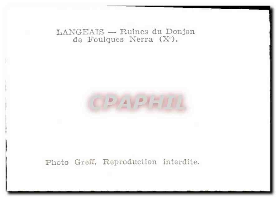 CPM Langeais ruines du Donjon de Foulques Nerra  — Verso