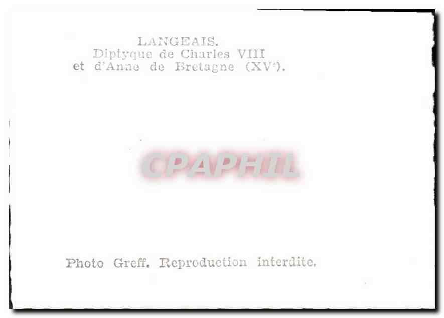 CPM Langeais Diptyque de Charles VIII et d'Anne de Bretagne  — Verso