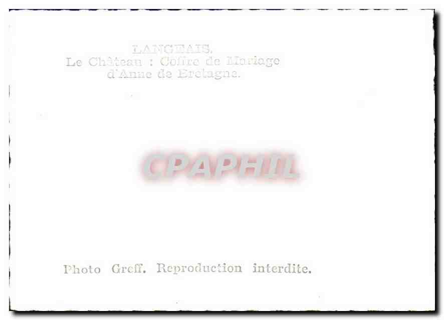 CPM Langeais le chateau Cofire de Mariage d'Anne de Bretagne  — Verso
