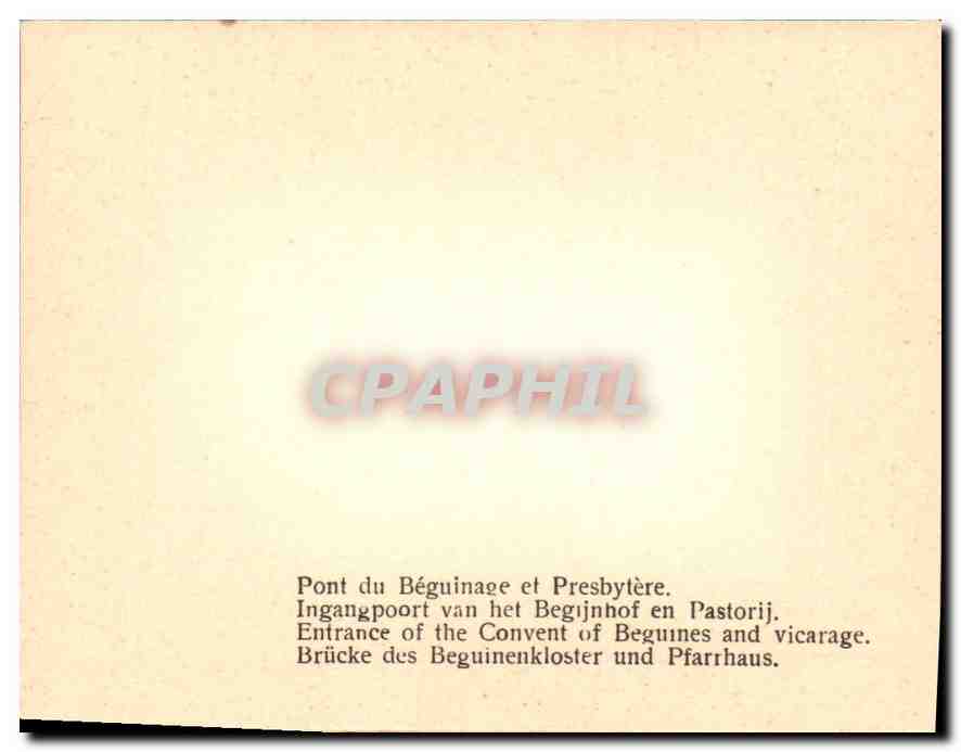 CPM Bruges Pont du Beguinage et Presbytere  — Rückseite
