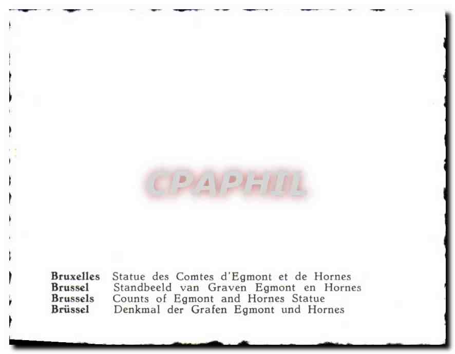 CPM Bruxelles Statue des Comtes d'Egmont et de Hornes  — Rückseite