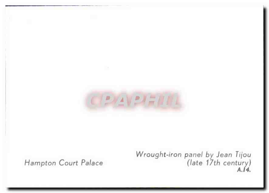 CPM Hampton Court Palace Wrought iron panel by Jean Tijou  — Back