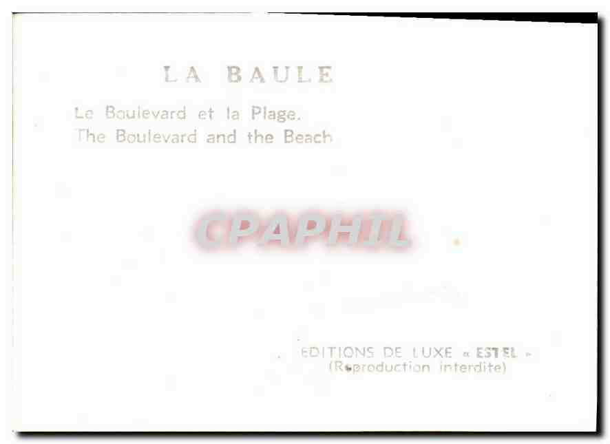 CPM La Baule Le Boulevard et la Plage  — Rückseite