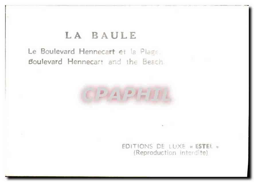 CPM La Baule Le Boulevard Hennecart et la Plage  — Back