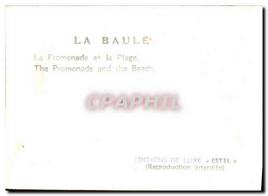 CPM La Baule La Promenade et la Plage  — Rückseite