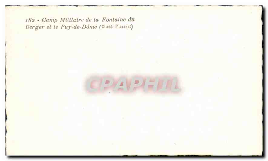 CPM Camp Militaire de la Fontaine du Berger et le Puy de Dome  — Verso