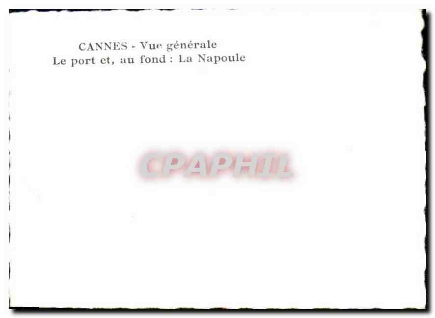 CPM Cannes vue generale le port et au fond la napoule  — Verso