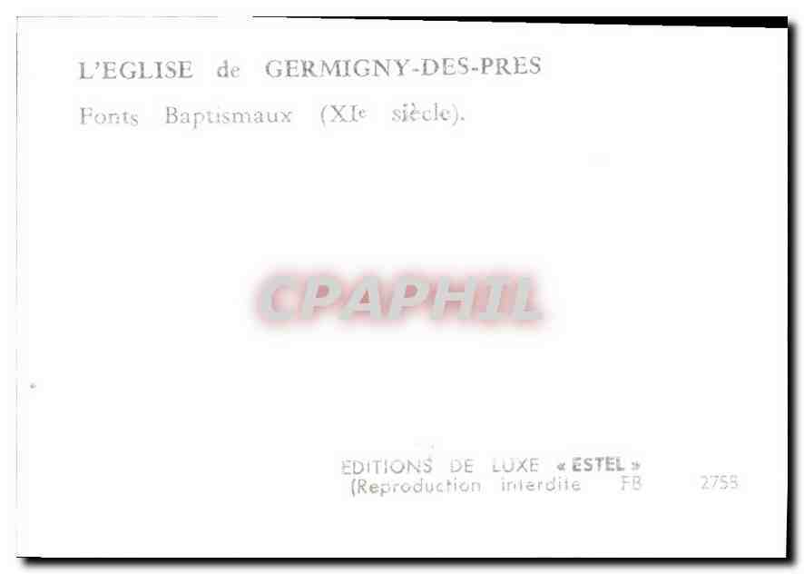 CPM L'Eglise de Germigny des Pres Fonts Baptismaux  — Rückseite