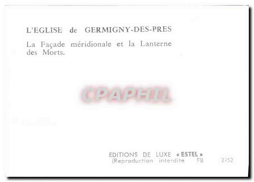 CPM L'Eglise de Germigny des Pres La Facade meridionale et la Lanterne des Morts  — Rückseite