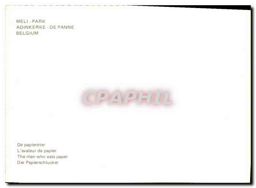 Meli-Park - Adinkerke - De Panne — L'homme qui mange du papier — Verso