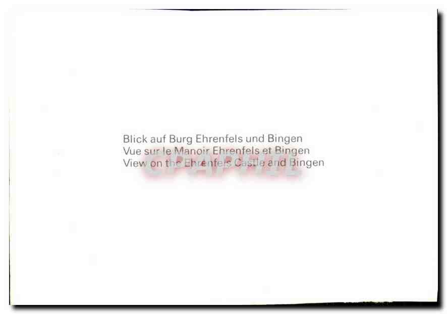 CPM Vue sur le Manoir Ehrenfels et Bingen  — Rückseite