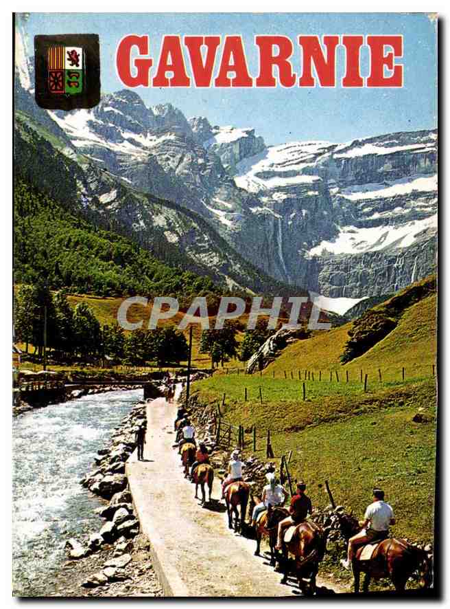 CPM Les Pyrenees Le cirque le gave et la chaumiere Caravane en route vers le cirque 