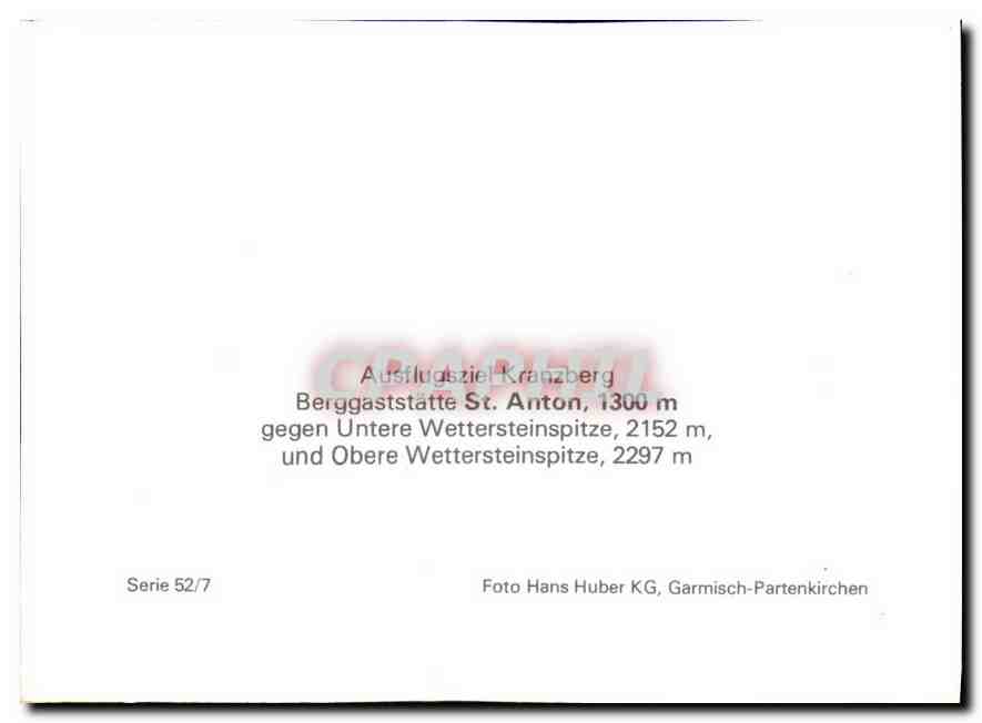 CPM Ausflugsziel Kranzberg Berggaststatte St Anton  — Rückseite