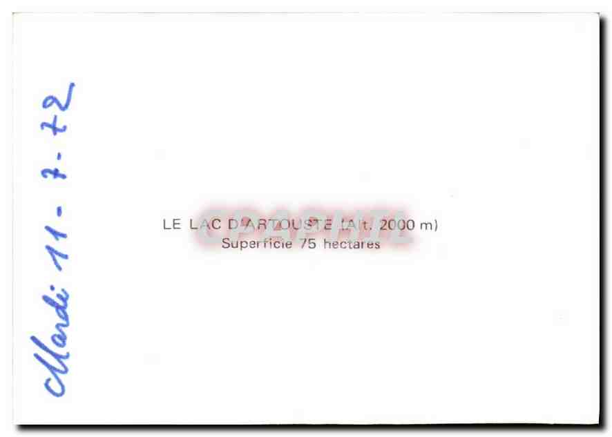 CPA Le Lac d'Artouste superficie 75 hectares  — Rückseite