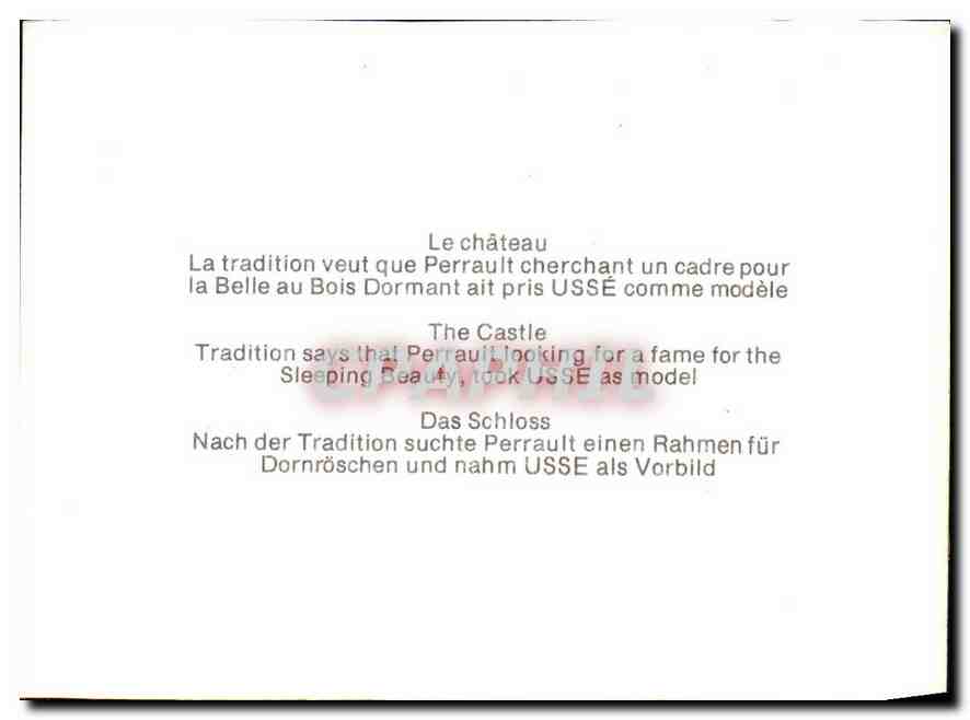 CPA Le Chateau la tradition veut que perrault Cherchant un cadre pour la belle au Bois Dormant ait p — Rückseite