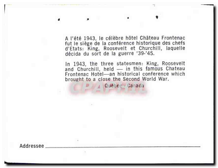 CPM Quebec Canada  — Back