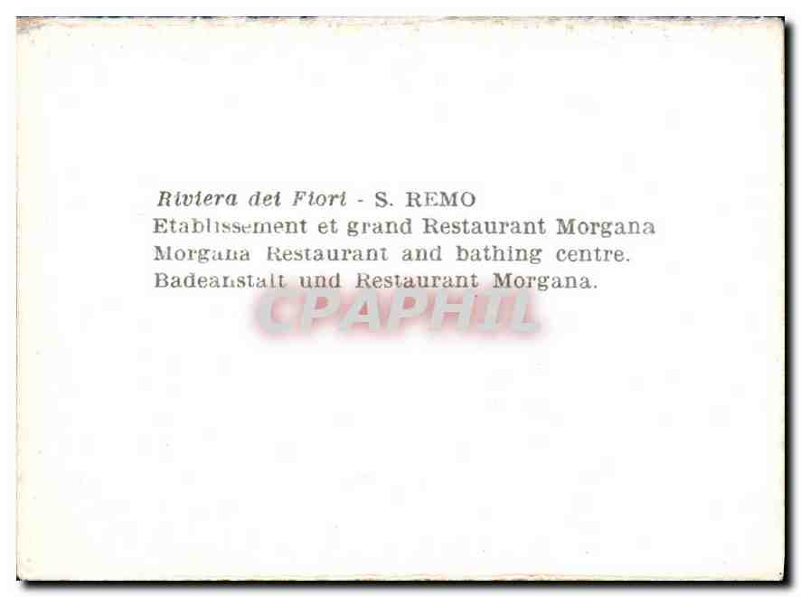 CPM Sanremo Establissement et grand Restaurant Morgana  — Rückseite