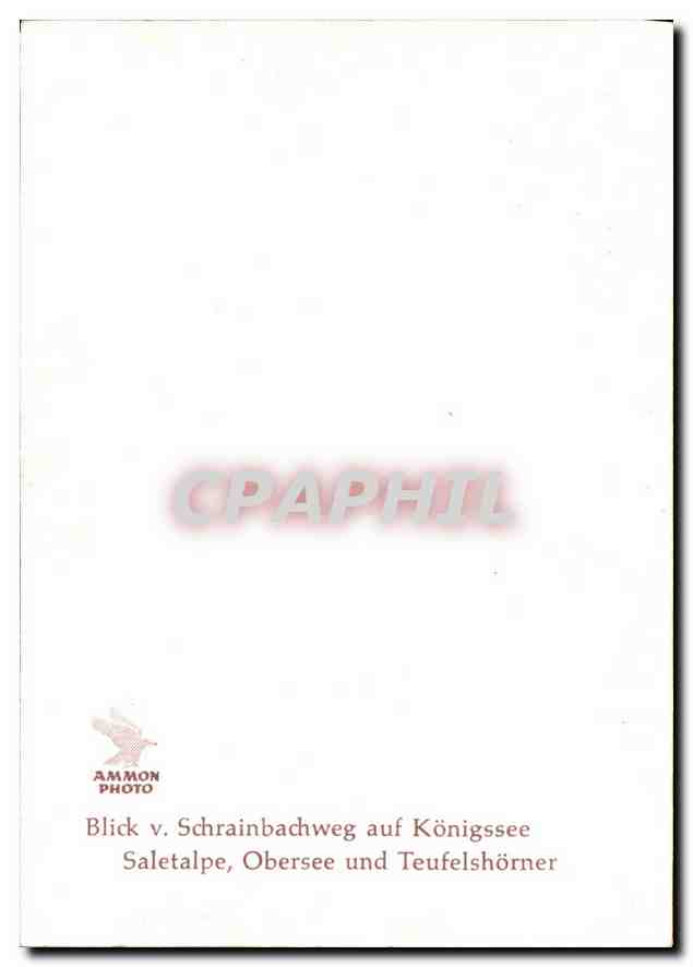 CPM Blick v Schainbachweg auf Konigsee Saletalpe Obersee und Teufelshorner  — Rückseite