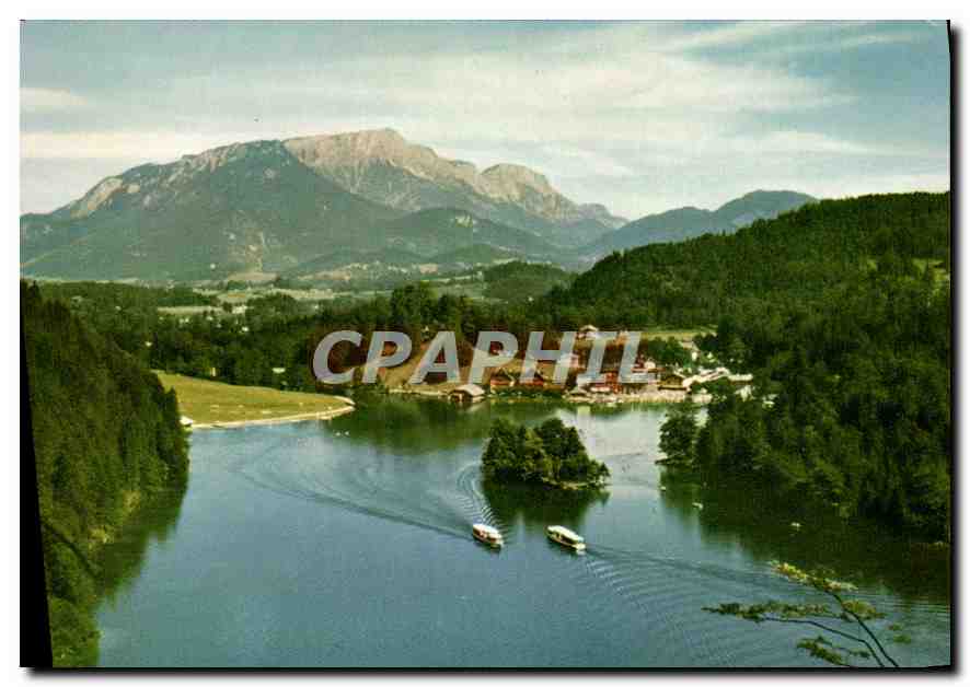 CPM Konigssee mit Insel Christlieger und Untersberg 