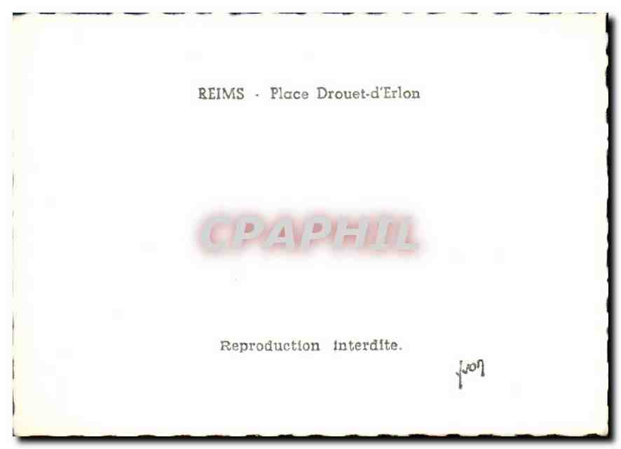 CPM Reims Place Drouet d'Erlon  — Rückseite