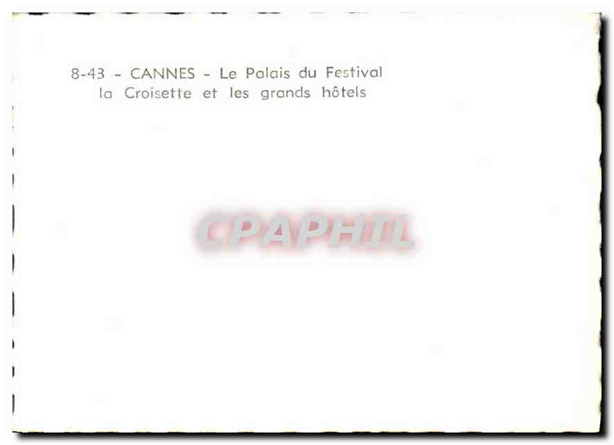 CPM Cannes Le Palais du Festival la Croisette et les grands hotels  — Rückseite