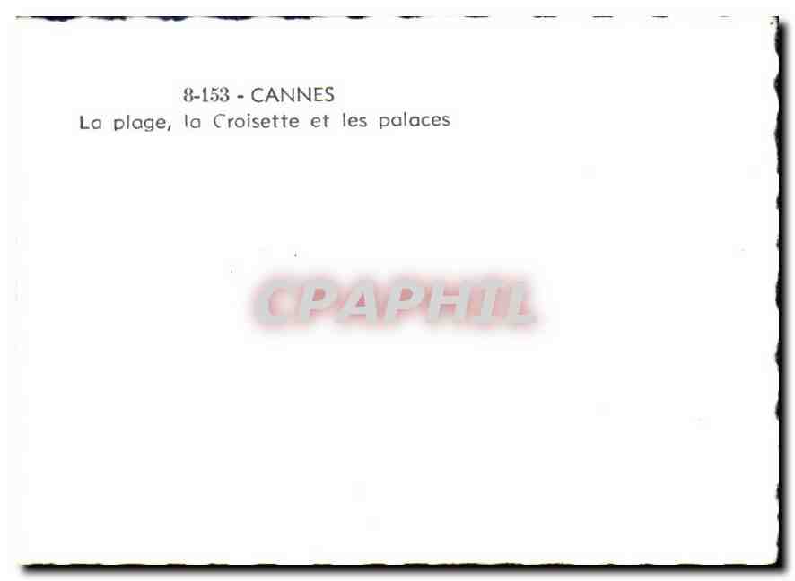 CPM Cannes La plage la Croisette et les palaces  — Rückseite