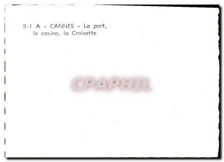 CPM Cannes le port le casino la Croisette  — Rückseite