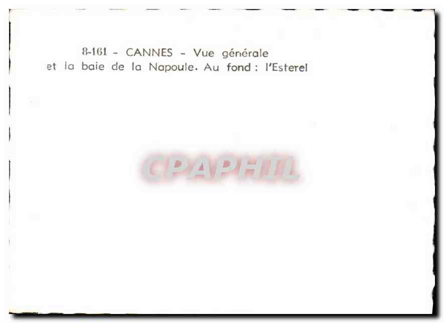 CPM Cannes vue generale et la baie de la Napoule au fond l'Esterel  — Verso