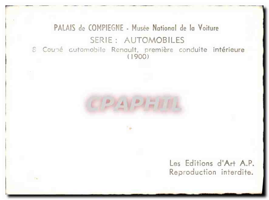 Automobile Renault — première conduite intérieure (1900) — Palais de Compiègne, Musée National de la Voiture — Rückseite