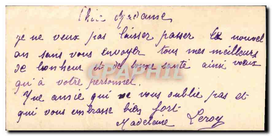 CPA Bonne Annee  — Verso