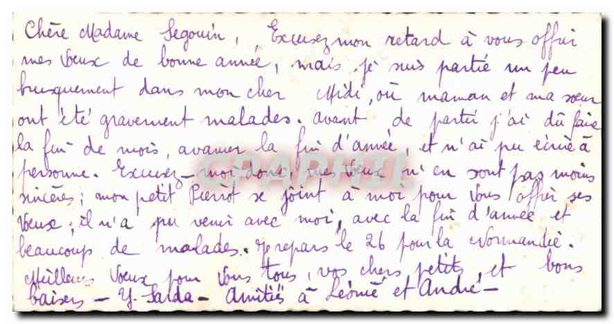 CPA Bonne Annee  — Rückseite