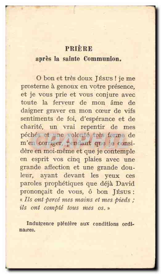 Image pieuse  Vanves Seine Sauveur du Monde ayez pitie de nous  — Rückseite