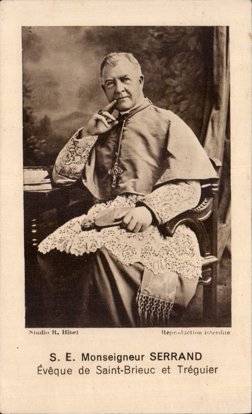 Image pieuse  S E Monseigneur Serrand Eveque de Saint Brieuc et Treguier 