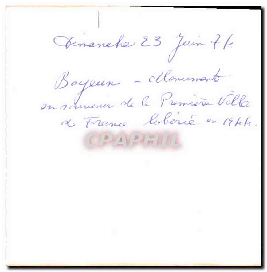 Photo Bayeux 11974 — Rückseite