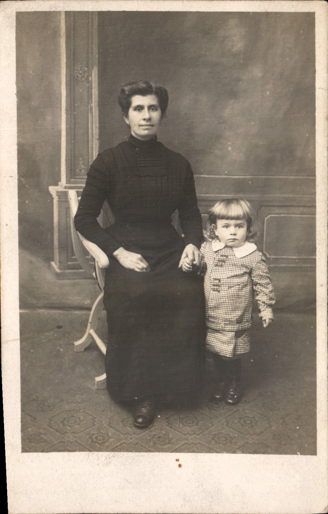 CARTE PHOTO Femme Enfant
