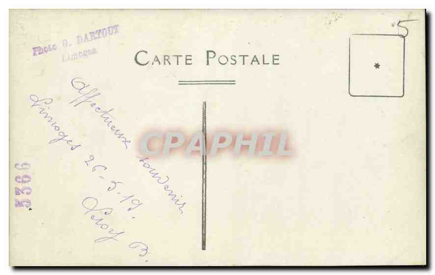 CARTE PHOTO Femme  — Verso