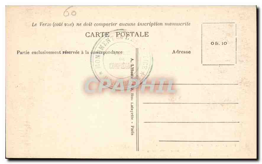 CPA Foret de Compiegne la Carrefour de l'Armistice pres Rathodes Emplacement du Wagon des peleniport — Rückseite