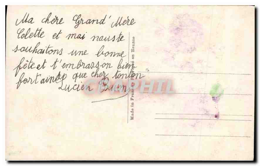 CPA Bonne Fete fleurs — Rückseite