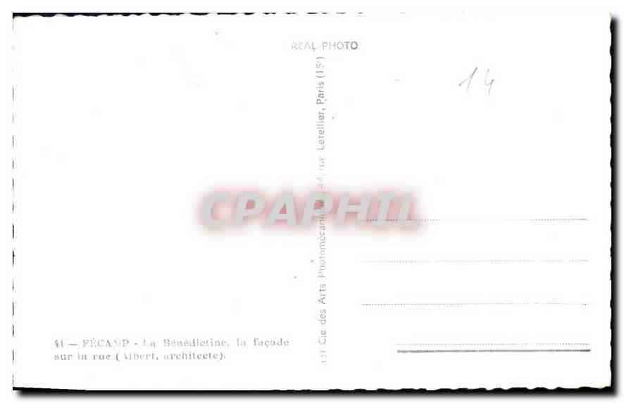 CPM Fecamp la Benedictine la facade sur la rue  — Verso
