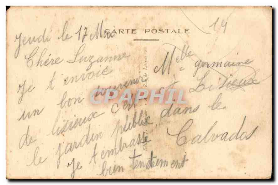CPA Lisieux le Jardin Public  — Rückseite
