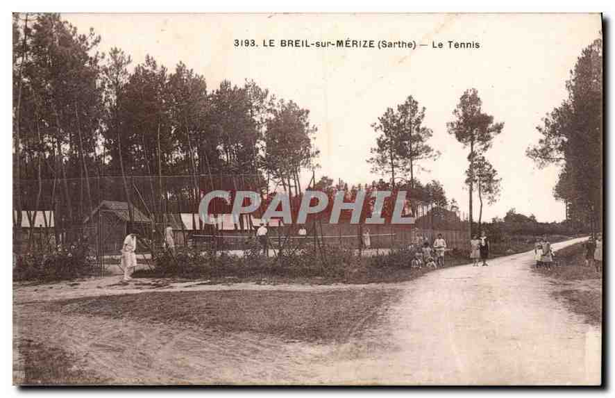 CPA Le Breil sur Merize Sarthe le Tennis 