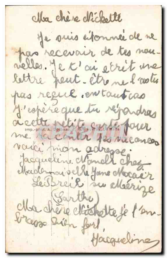 CPA Le Breil sur Merize Sarthe le Tennis  — Rückseite