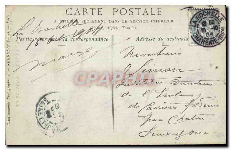 CPA La rochelle l'Hotel de Ville  — Rückseite