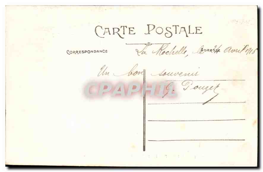 La Rochelle — Parc Charruyer, le Lac des Cygnes — L.C. n°882 — Verso